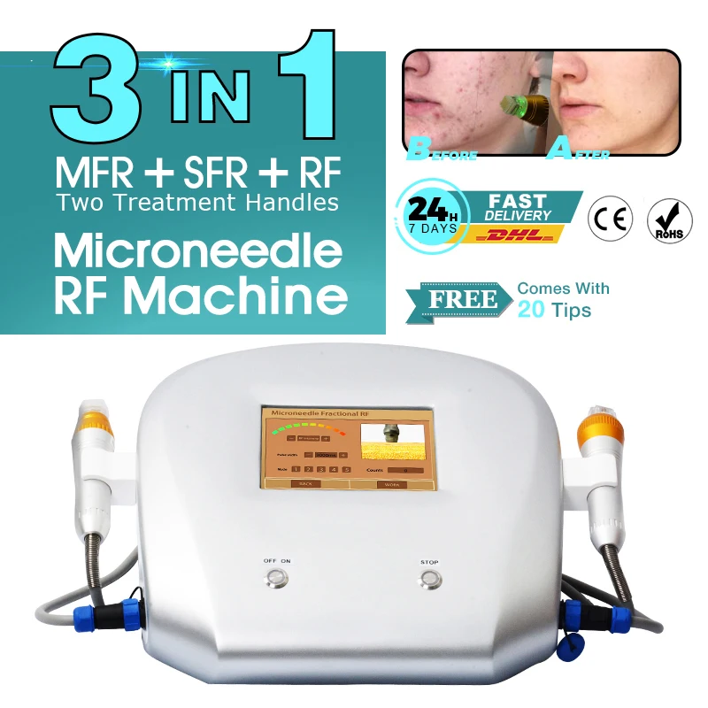 Microneedle RF Skin Tightening Stretch Marks Removal Acne Scars Treat Fractional RF Microneedling Beauty Salon Machine Equipment