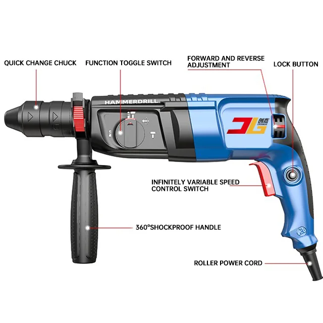 Best Selling Electric Demolition Hammer Drills Power Tools Breaker Drilling Machine Drills Electric Rotary Hammer