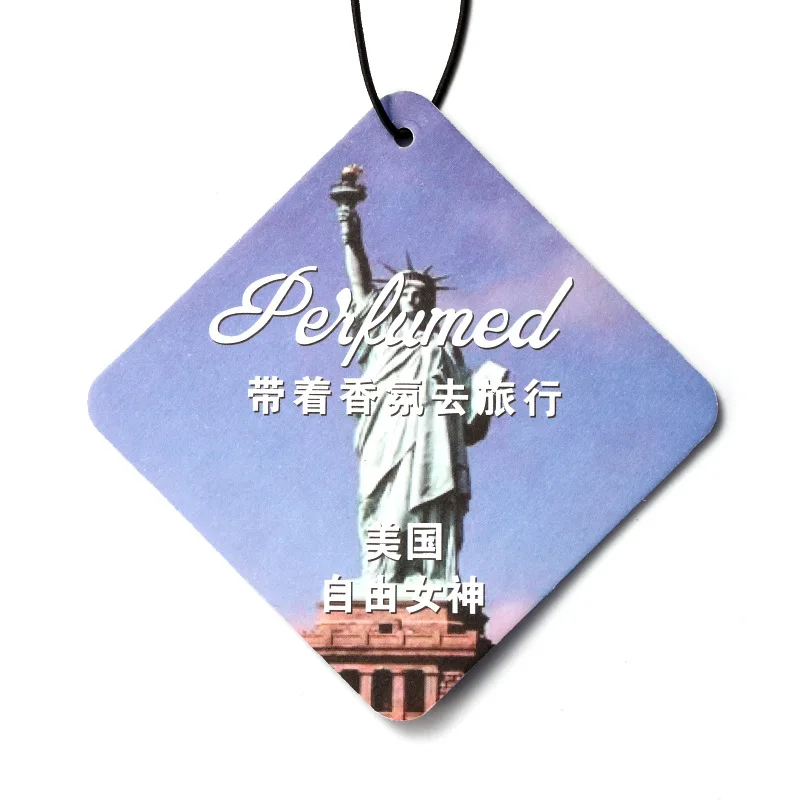 Personalized Design Customized Logo Scent Aromatherapy Air Cleaner Refresh Paper Fragrance Hanging Pendant Car Air Freshener