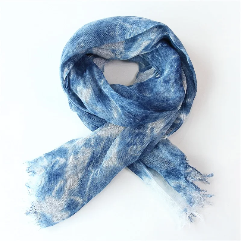 Мягкие роскошные шарфы из 100% льна для мытья, мусульманская/абайя/шаль из окрашенной растительной ткани