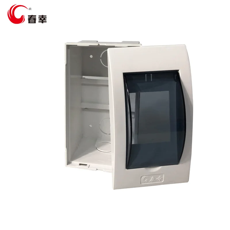 Electronic Junction Box 2 Way Plastic Transparent Cover Electrical Power Distribution Protection Box for Circuit Breaker Indoor