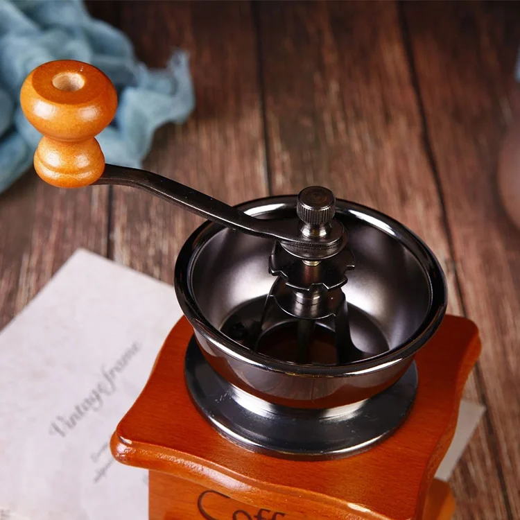 WISDOM Antigua Style Aluminum Alloy Burr Homeuse Espresso Portable Hand Coffee Grinder Manual Hand-Operated Coffee Mill