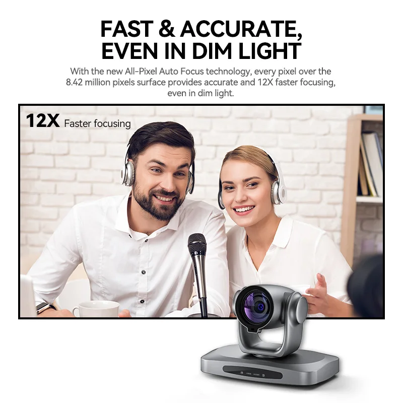 Oem 4k Auto Track Video Conference Camera 12x Optical Zoom Livestream Camera For Church And Studio Class
