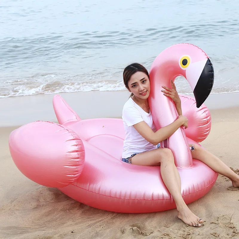 
Inflatable Water Park Toys Inflatable Rose Gold Flamingo Floating Raft 