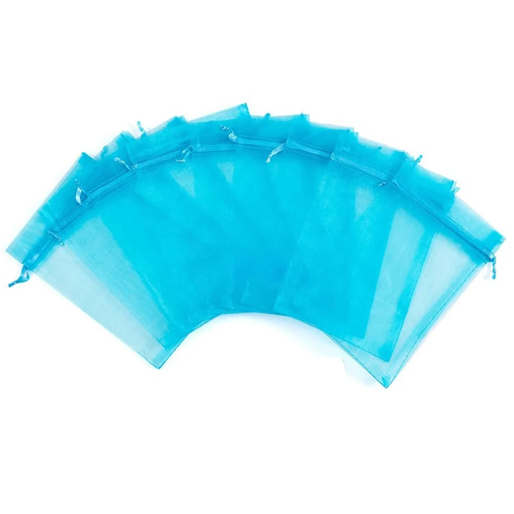 Wholesale Mesh  Candy Bags Large Pink Gift Bag Drawstring Organza Pouches Custom Organza Bag