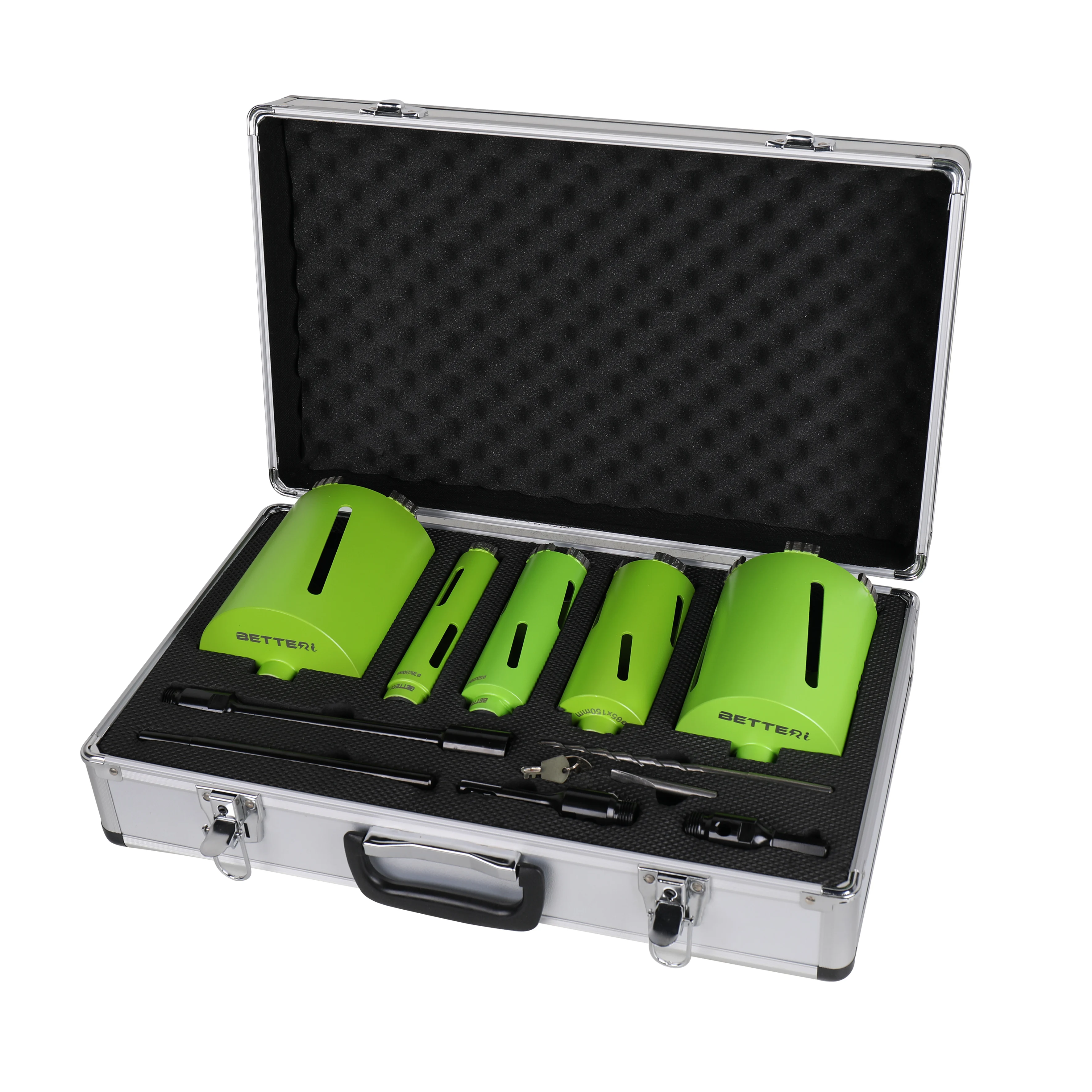 Diameter 38/52/65/117/127mm Diamond Dry Core Bit Kit for brick wall without water drill aluminium case