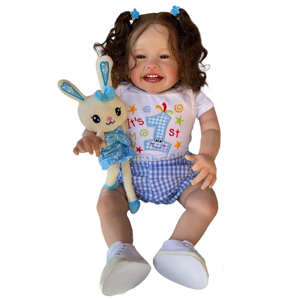 New Full Body Sugar Gum  Hand Drawn Hairstyle Special Doll Reborn Baby Doll 22 Inch 55cm Realistic Newborn Doll