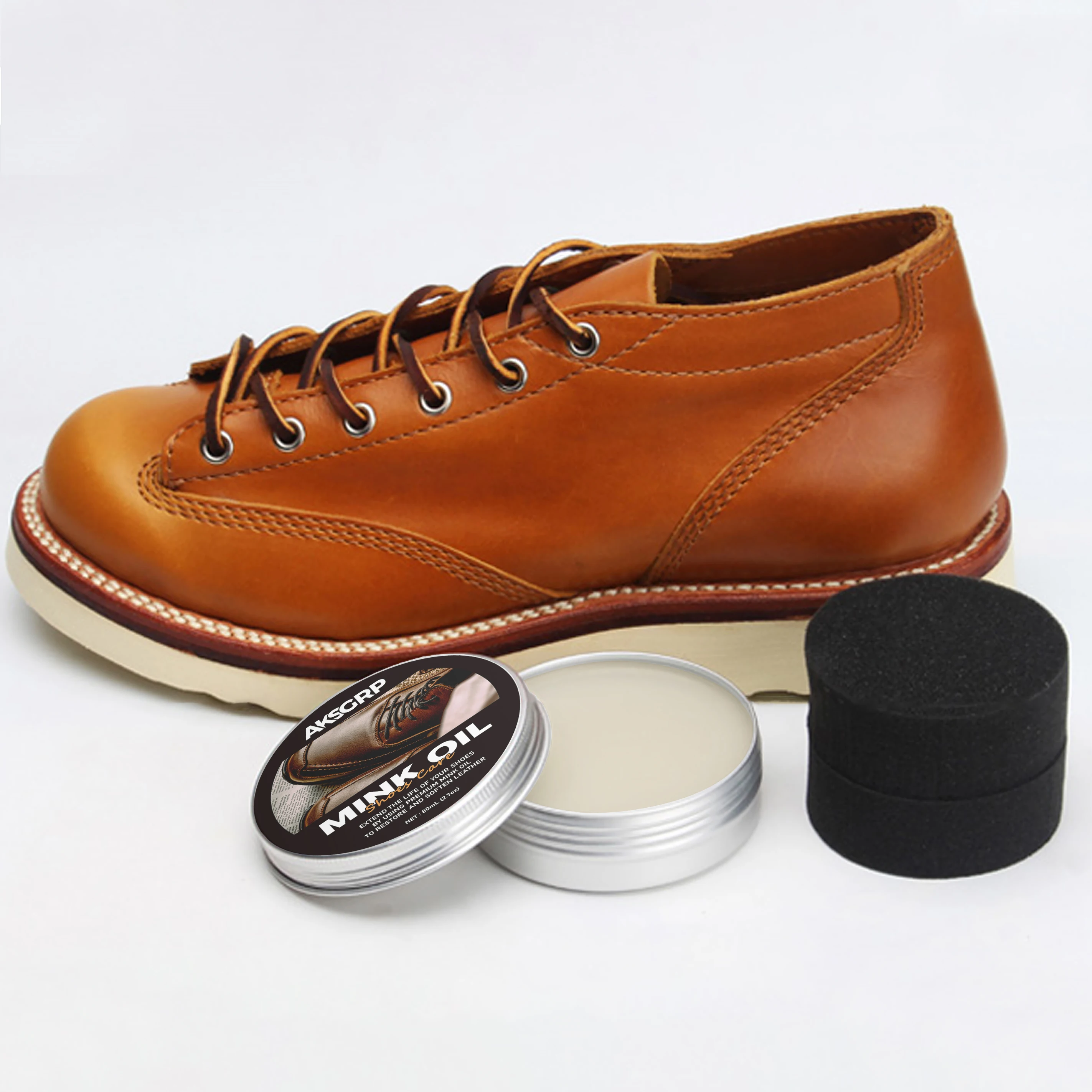 AKSGRP 30ml Leather Shoes Polish Cream Mink Oil for Leather