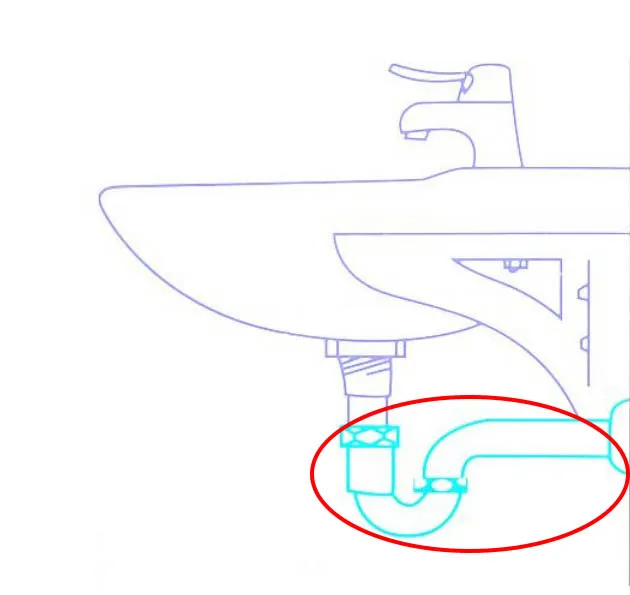 Tube Drain P-Trap Pipe Basin Sink Waste Kit with Reducing Washer