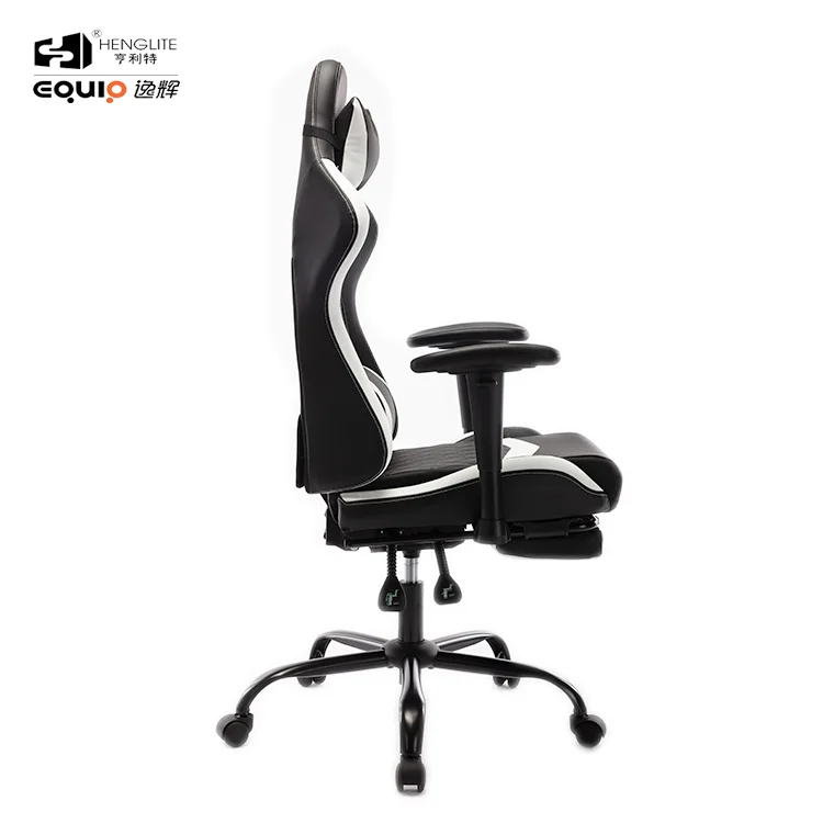 E-commercial Office Swivel 180 Degree Reclining Gaming Chair witn footrest