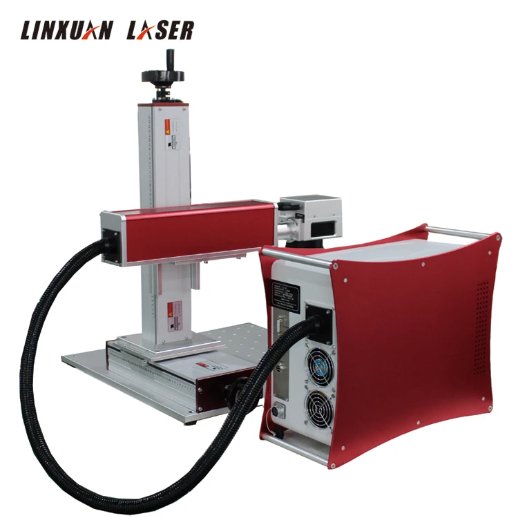 Animal ear tag pet ID tabletop metal engraving machinery 20w 30w 50w optical fiber laser marking printing machine