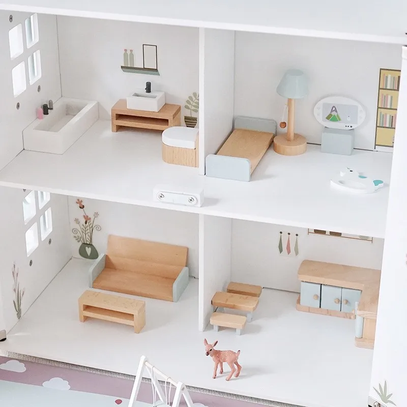 Children Toy Wooden DIY House Dream House Dollhouse