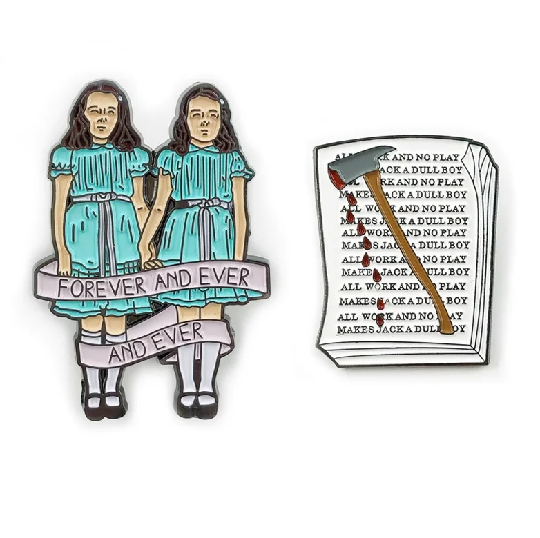 China Wholesale Metal 3D Gold Terrifying Movie Characters Enamel Print Hat Pins