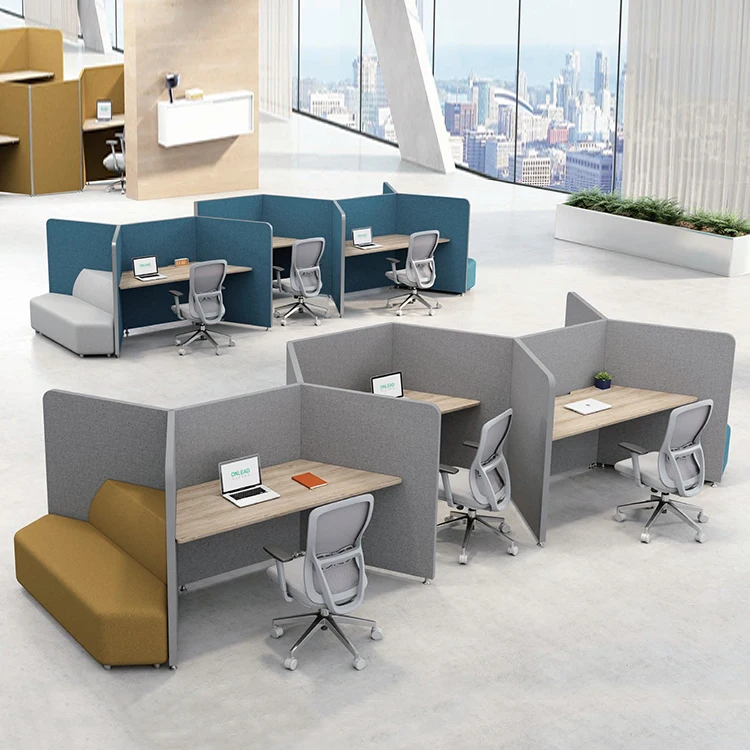 High End Office Furniture Computer Table Set Privacy Space Commercial Workstation Cubicle Staff Beehive Partition Writing Desk