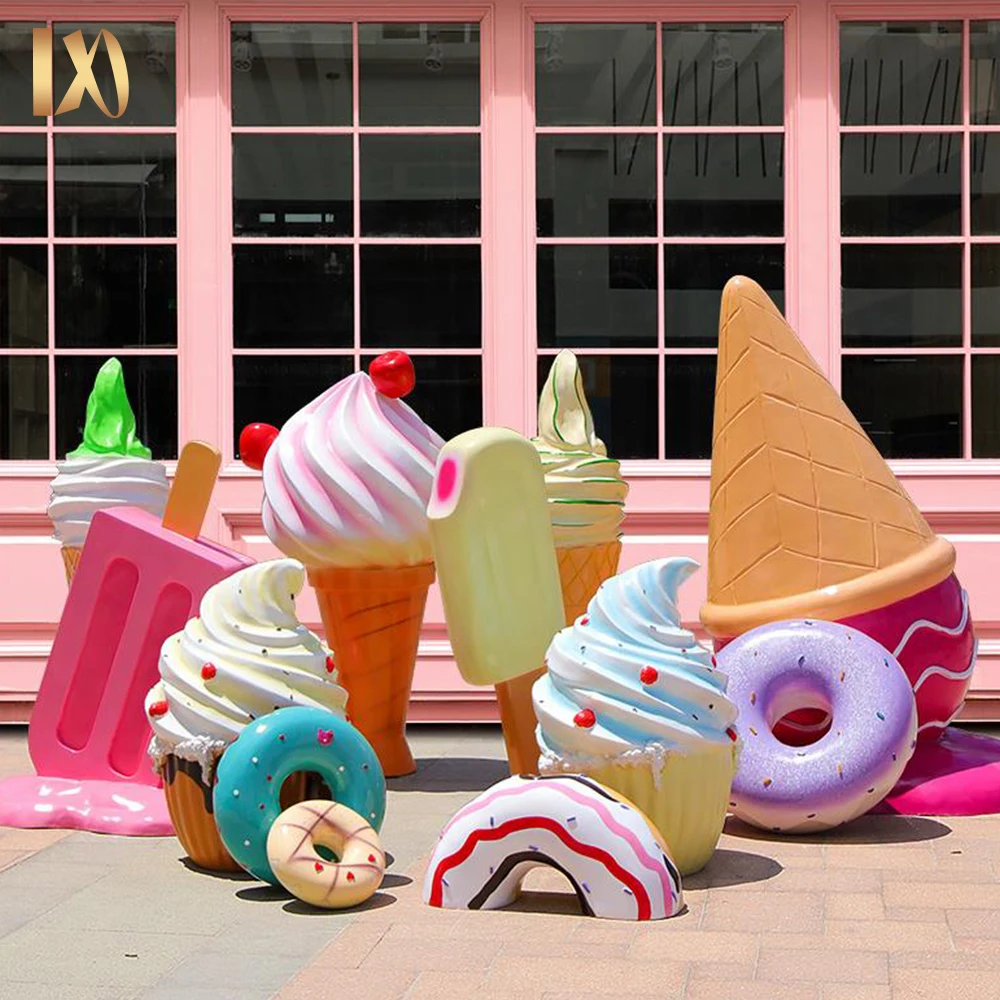 Ideal Arts Customize outdoor Large Food Giant Fiberglass resin macarons Statue