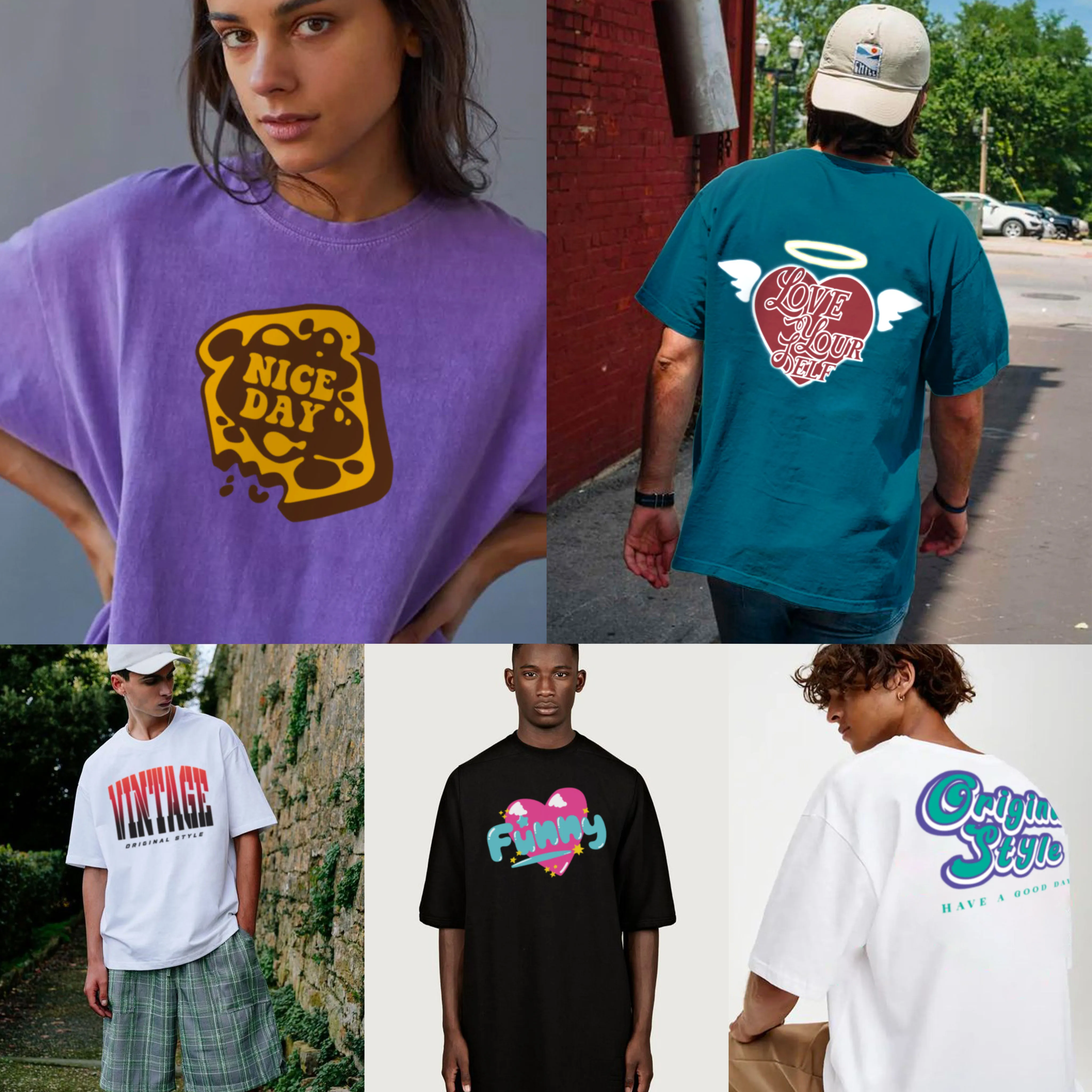 Mock Neck Short Sleeve Drop Shoulder Oversize 100% Cotton Mens Tshirt Boxy Fit Organic Cotton Tee Blank Plain Print T Shirt