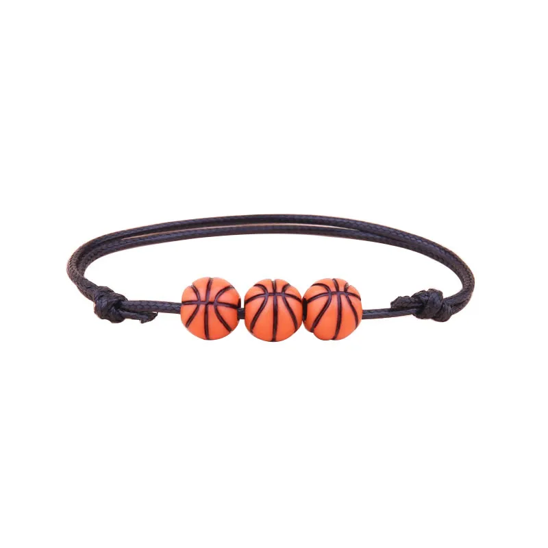 2024 Sports bracelet soft ball Basketball Baseball Charm Bracelets Football Adjustable Braided Rope Bracelet