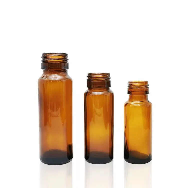 Hot Sale 50ml 30ml 20ml Amber Round Oral Liquid Medical Syrup Glass Bottles with Metal Screw Cap