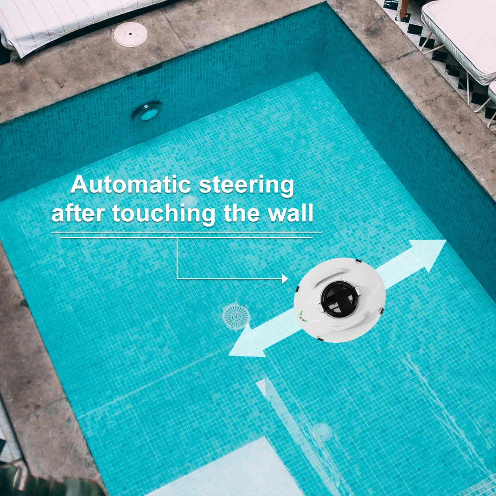 hot selling robotic pool cleaner wireless 4 wheel version above ground swimming pool robot vacuum cleaner cordless for pool