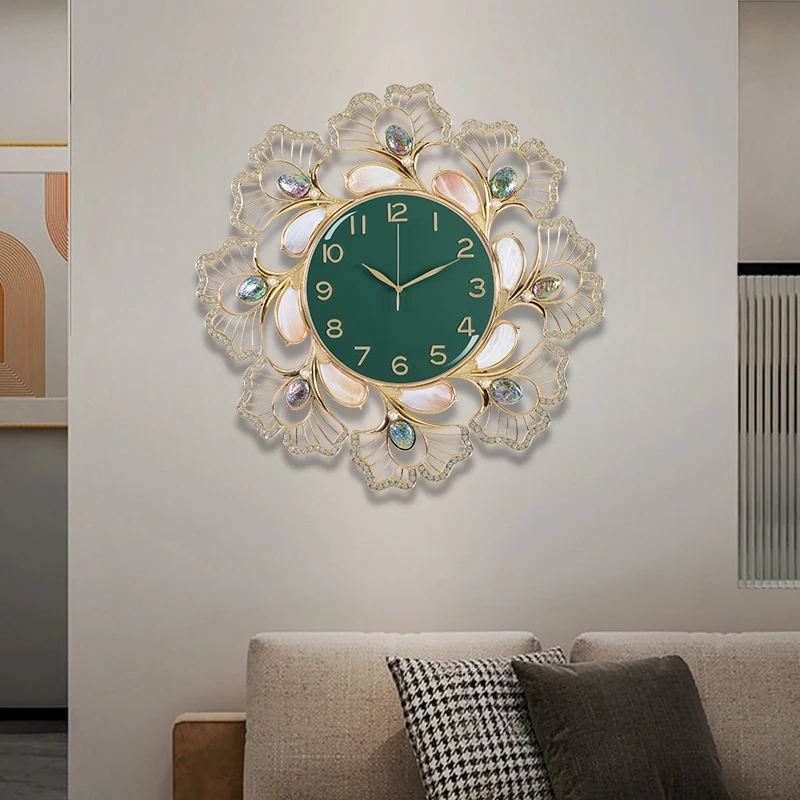 Armens 0072G High Quality Modern Light Luxury Metal Wall Watch Clock Abalone Shell Pearl Decoration Art Wall Clock
