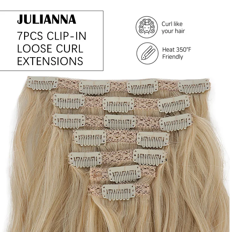 Julianna Futura Fibre Protein оптовая продажа картонная упаковка 24 дюйма 150 г Зажим 7 рыхлый кудряющий Синтетический зажим для наращивания волос