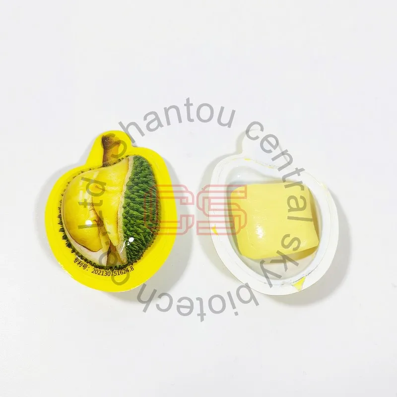 High quality soft durian chewy fudge gummy candy fruit taffy candy with