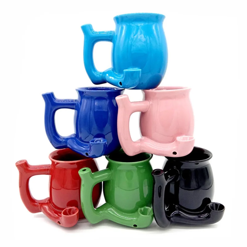 OXGIFT Wholesale custom coffee ceramic smoking pipe mug
