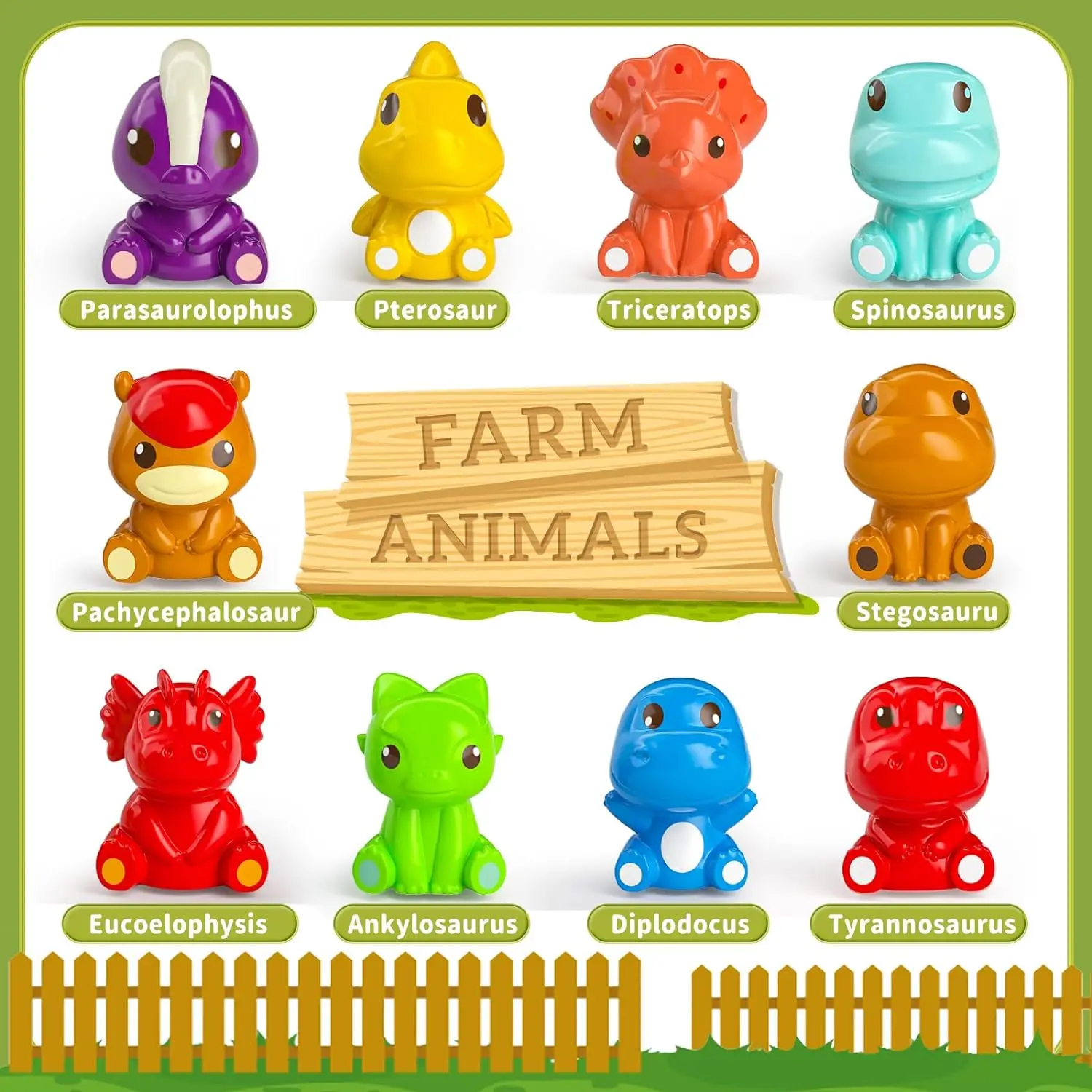 TEMI Educational Toys for Toddler Boys , Christmas Birthday Gifts for 1-3 Year Old Boy Girl, Learning Dinosaur Toy for Kids 2-4