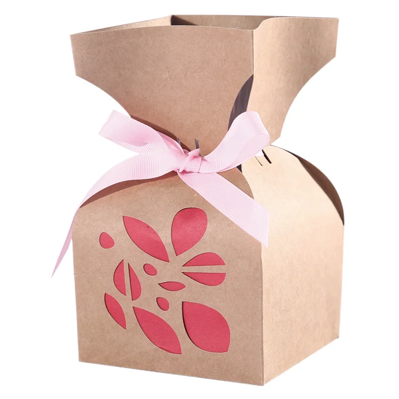 Unique round flower shape packaging heart boxes for flower cake dessert