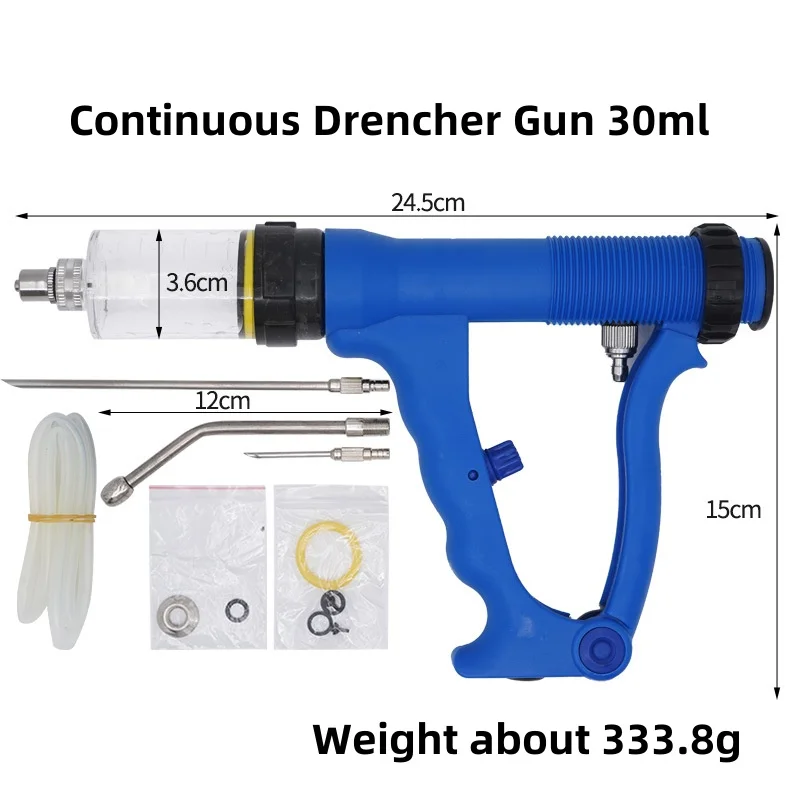 Veterinary Equipment Automatic self-filling Syringe Plastic Continuous Medicine Drencher Gun Veterinary Automatic Drench Guns