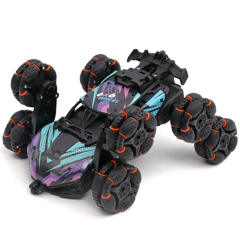 KUNYANG 360 rotation simulated exhaust alloy body stunt vehicle drift spray light  toys watch remote control 8 wheel rc car