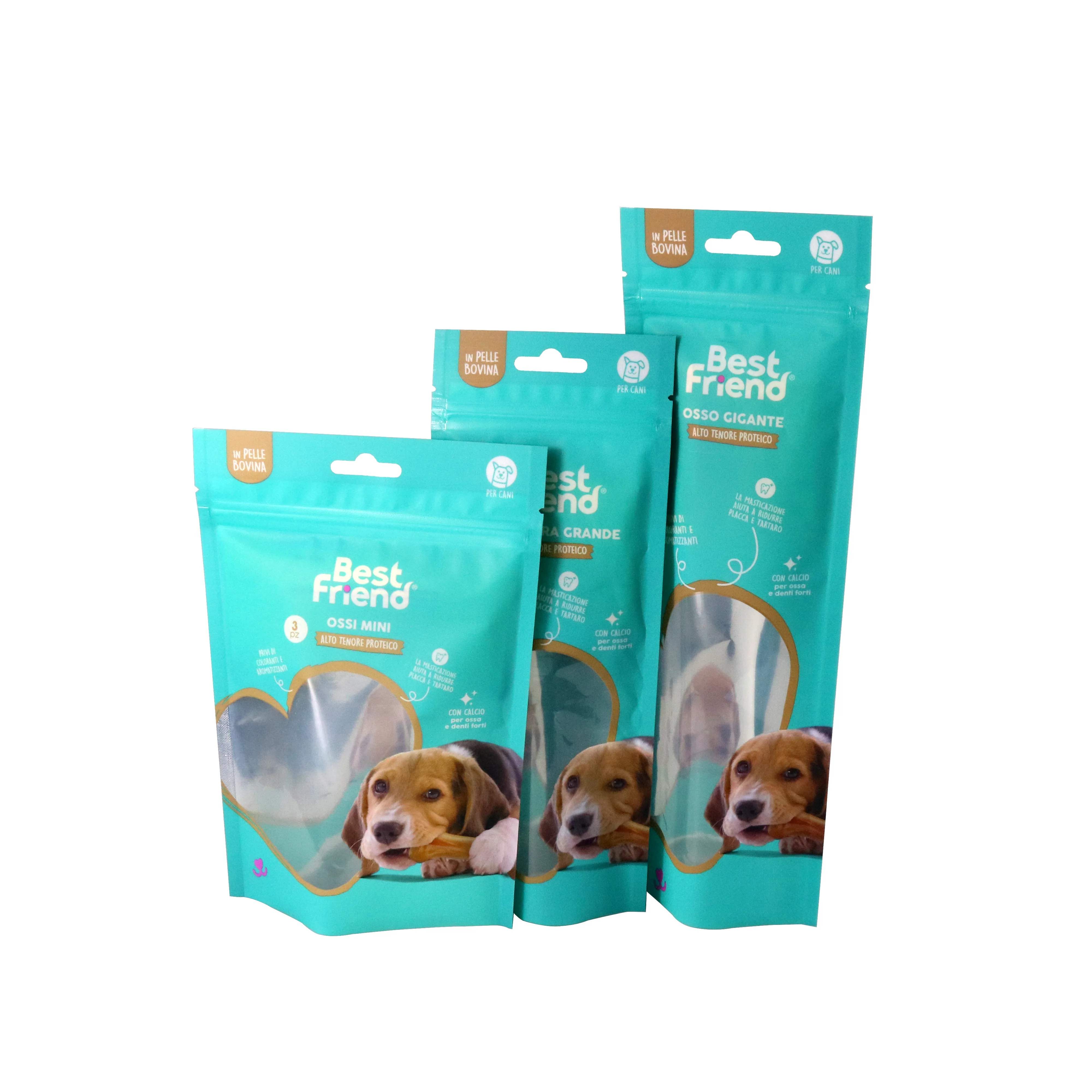 Customized pet dog food cat food composite skittles smell proof with zipper eight-side seal food packaging bag