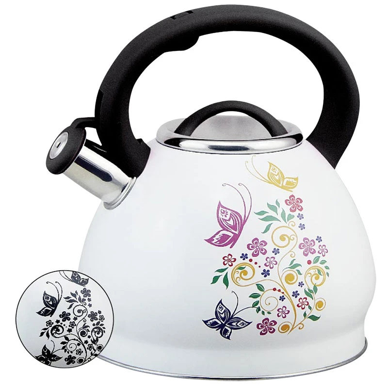 Stainless Steel Colored Kettles with Heating Classic Design Color-Changing Decal for Water Usage Magical Metal Magic