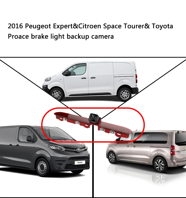 Peugeot Expert /Citroen Space Tourer/Toyota ProAce Vans HD Waterproof IP69K Reverse Camera Van Third Brake Light camera