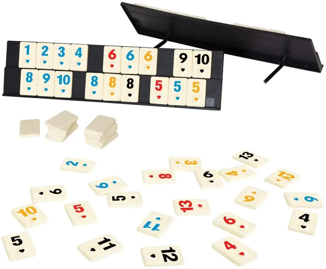 Rummy Tiles Game, Travel Games Rummy Board Game, Rummy Set with Aluminum Case,