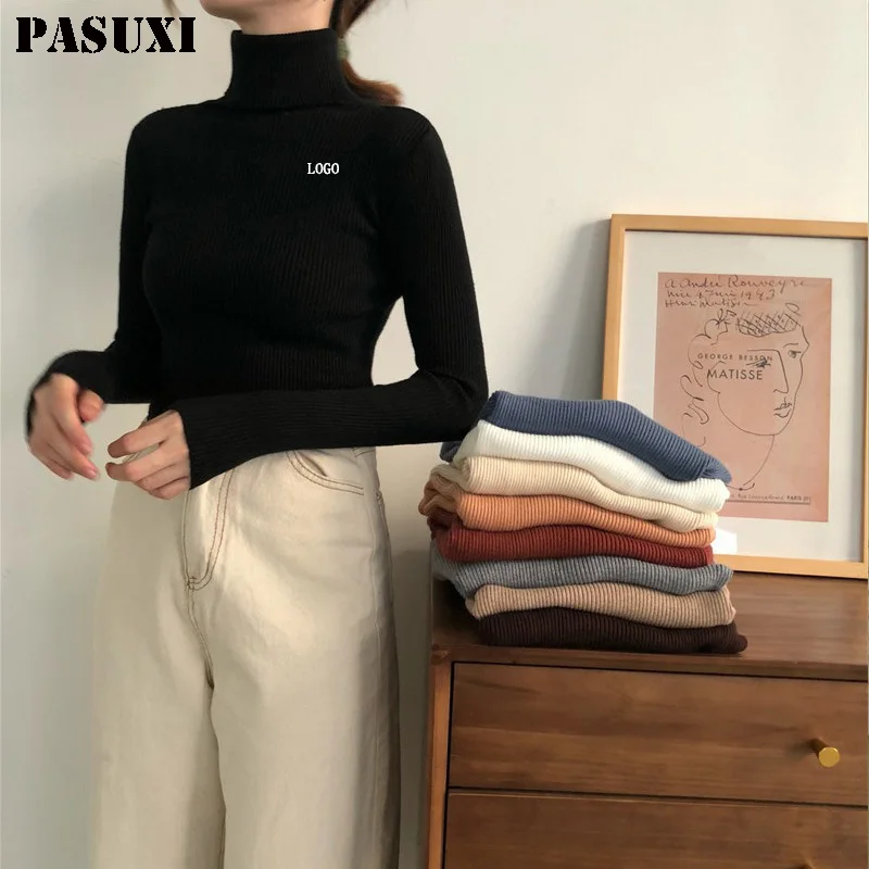 Женский трикотажный свитер с длинным рукавом