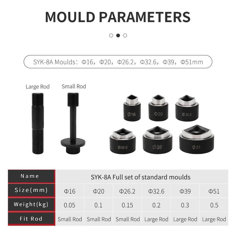 10 Ton Manual  Hydraulic Knockout Punch Driver Tool Kit Electrical Conduit Cutter Set Hand Hole Punh Digger Puncher Tools