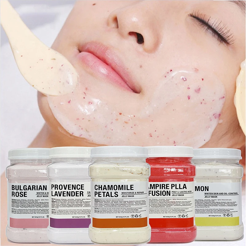 Hot Selling  650g Diy Spa Facial Jelly Mask Rose Fruit Mask Powder Rubber Mask Powder Jelly Face Maskss Beauty