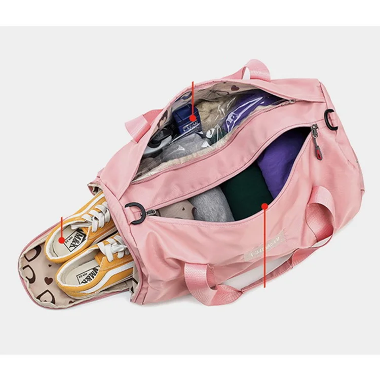 Custom Multifunctional Sports Travel Women Gym Duffle Bag with Shoe Compartment for Tennis Basketball Yoga Outdoor Activities