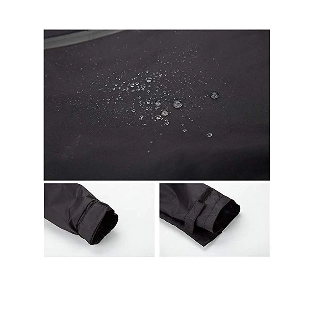 Ветровка ZUJA черная Водонепроницаемая с карманами уличный защитный дождевик на молнии