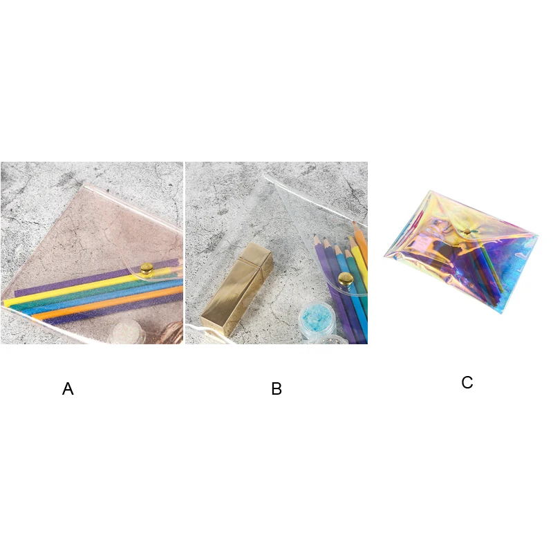 Custom Logo Environmental Trousse De Toilette Waterproof PVC Laser Transparent Mobile Phone Case Cosmetic Makeup Bag Toiletry Ba