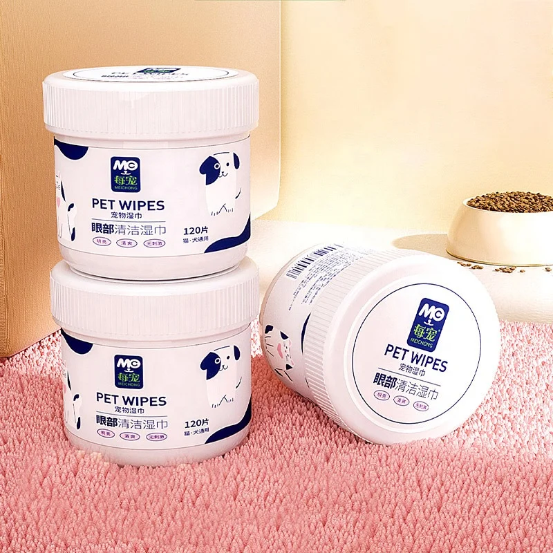 Custom Pet Eye Wipes Organic Pet Grooming Sets Ear Wipe Biodegrade Pet Cleaning Wet Wipes