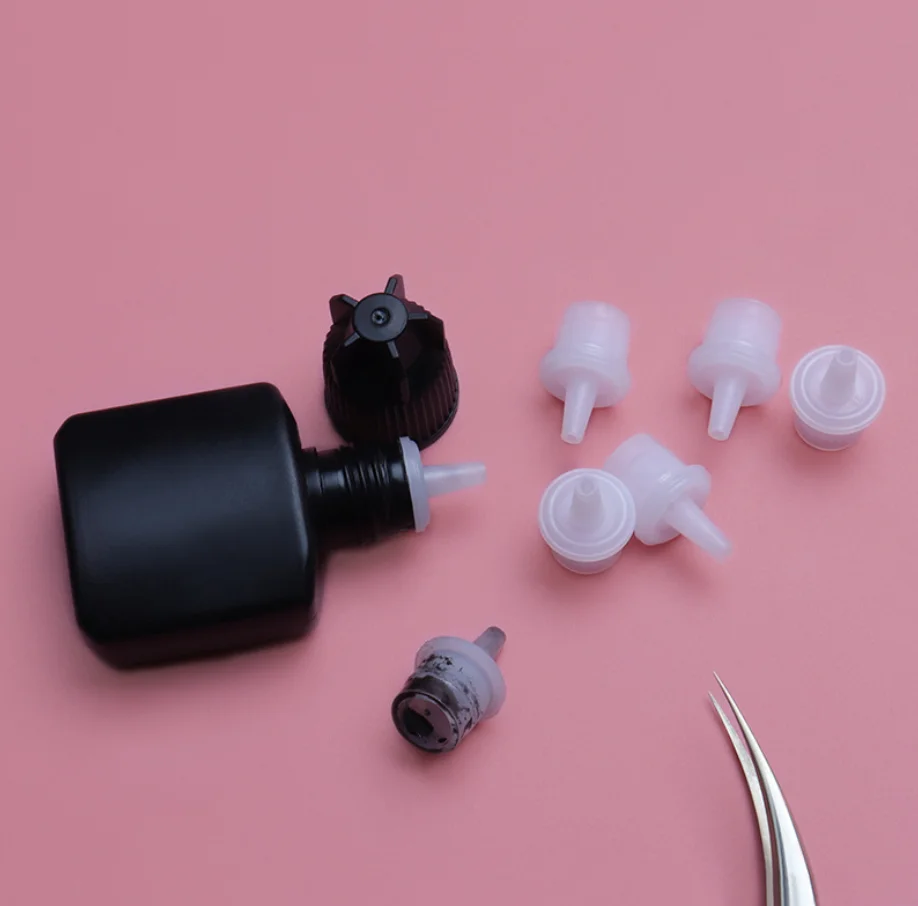 wholesale Grafting Eyelash Glue Bottle Stopper Replace Cork Eyelash Glue Bottle Mouth Sealing Plug Easy Replacement 100pcs/bag