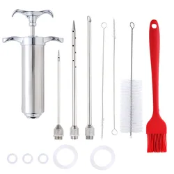 BBQ Accessories set BBQ and Turkey Stainless Steel Meat Injector Syringe
