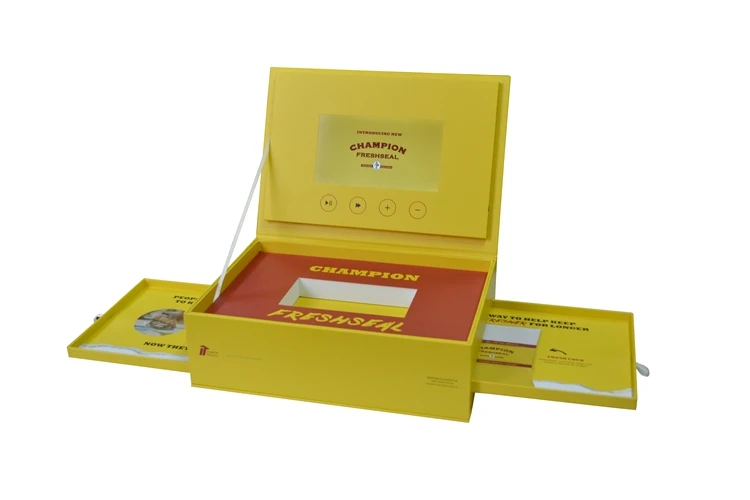 Factory price 7 inch LCD screen light sensor control music box video playing box for gift jewelry product