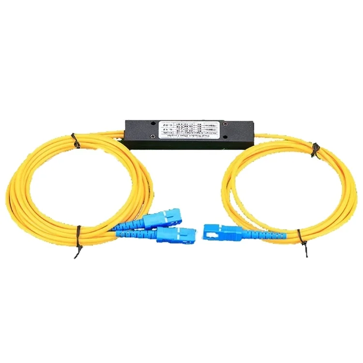 1*2 FBT Splitter Ratio 50:50 1310/1550nm Dual Window Abs Box Type SC FC LC UPC APC SM 1*2 Fused Fiber Coupler