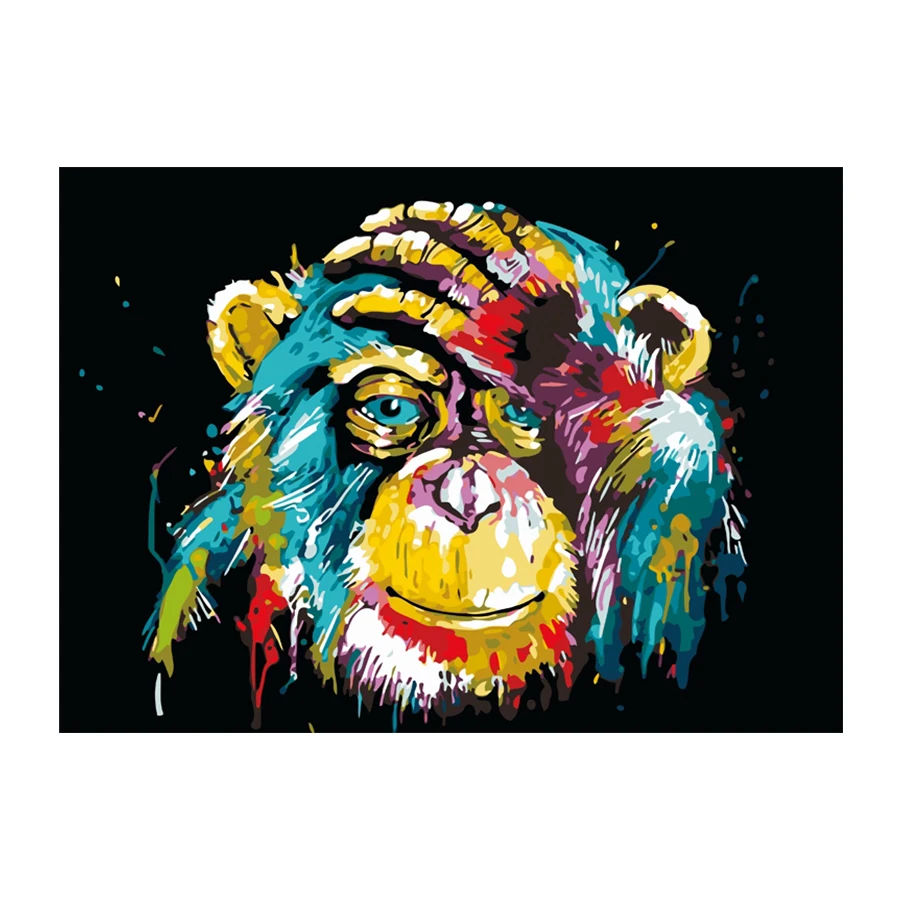 
40*50CM Colorful Monkey hand-painted digital DIY digital oil painting 