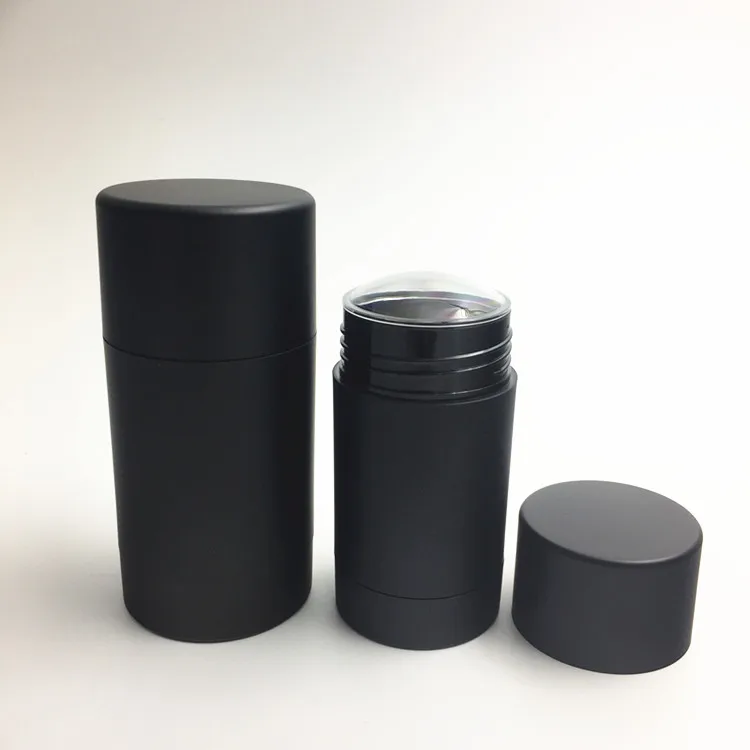 6g/15g/30g/50g/75g rubber finish matte black round twist up cosmetic empty  deodorant stick container