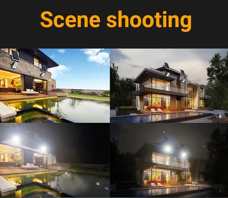 solar  flood street lights 100W high brightness smart home device 2M Wifi camera 82leds remote 1080P 16G outdoor solar lights