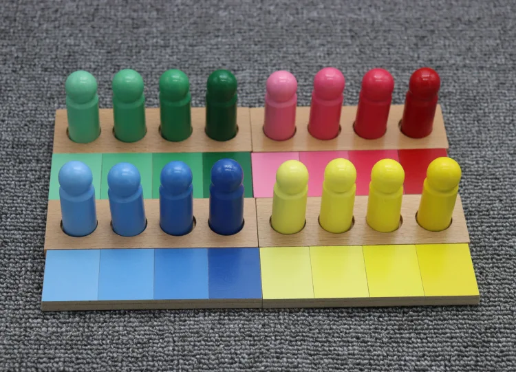 Montessori kindergarten colors correspond wooden teaching AIDS wooden Puzzle early Education Center